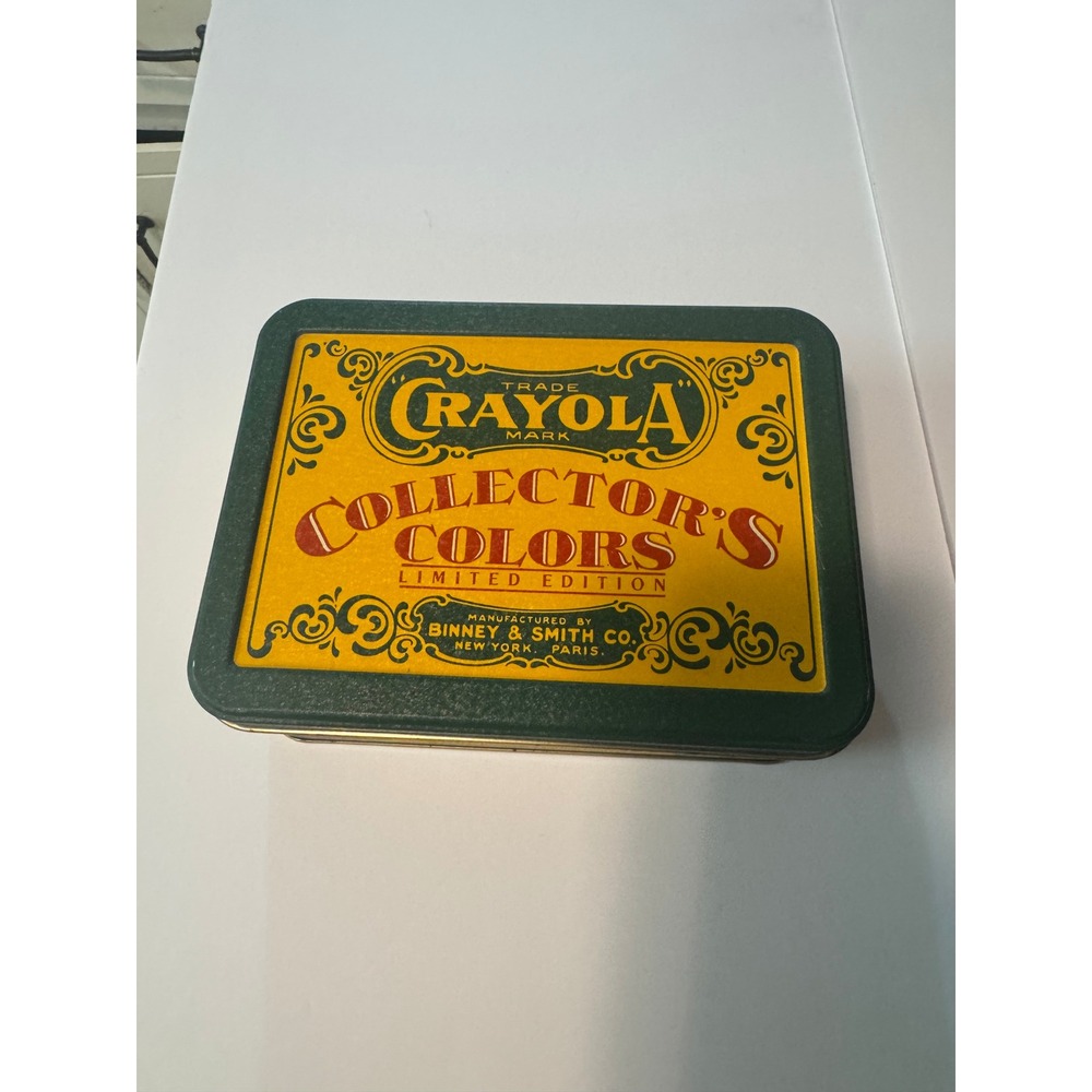 Vintage Crayola Collectors Colors Limited Edition Tin 1991 Binney & Smith Green